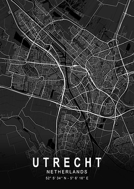 Utrecht Dark City Map