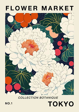 Tokyo Flower Market Art Print