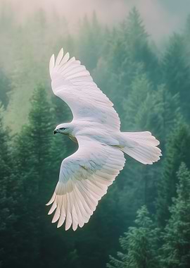 White Hawk In Flight