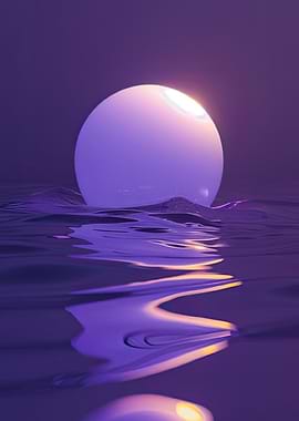 Purple Sphere on Water