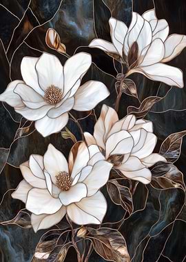 Stained Glass Magnolia