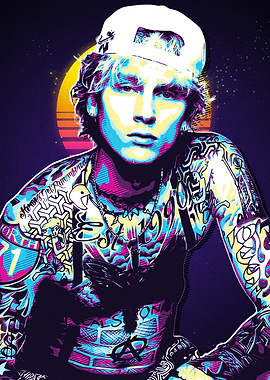 Machine Gun Kelly Retro Art