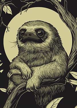 Sloth in Moonlight