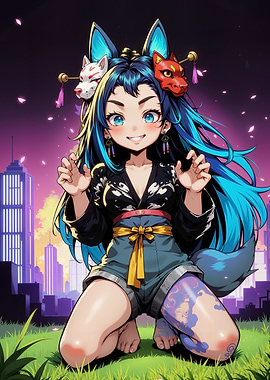 Anime Girl with Fox Ears