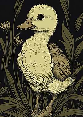 Duckling in Grass