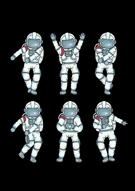 Dancing Astronauts Kids Lover Space Spaceship Astronaut