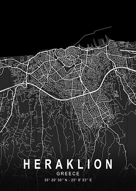 Heraklion Dark City Map