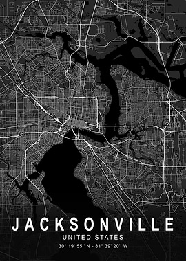 Jacksonville Dark City Map