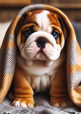 Cute Cozy English Bulldog Puppy
