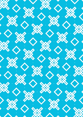 Geometric Grid Pattern in light blue and white