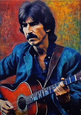 Legendary Watercolor Guitar Portrait