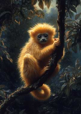 Golden Monkey in Jungle