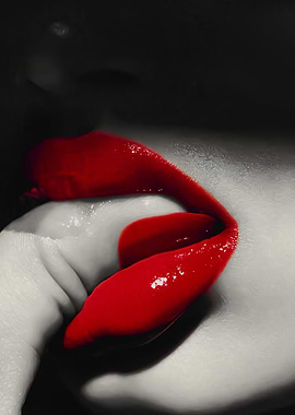 Red Lips Close-Up