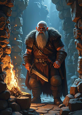 Viking Warrior in Stone Hall