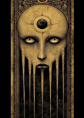 Surreal Face with Tendrils