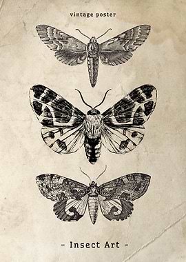 Vintage Moth Poster