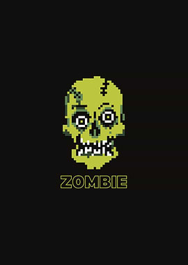 Pixel Zombie Skull