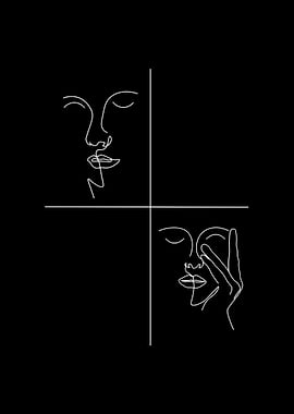 Minimalist Line Art Faces