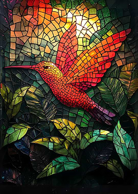 Hummingbird Mosaic Art