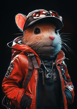 Neon Cyberpunk Hamster