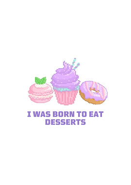 Pixelated Dessert Quote