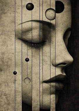 Abstract Portrait with Circles