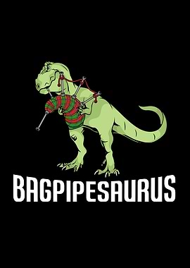 Bagpipe Player Gift Kids Dinosaur Lover Bagpipes