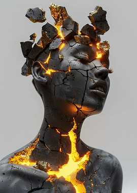 Cracked Stone Figure