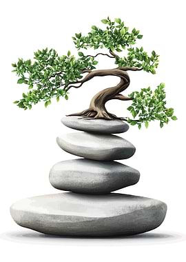Bonsai Tree on Stones