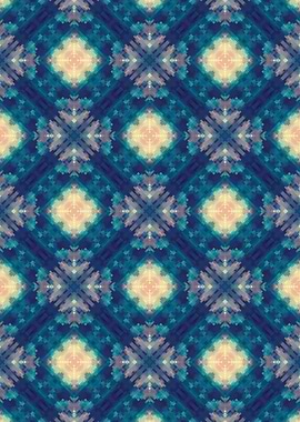 Blue and Peach Geometric Pattern