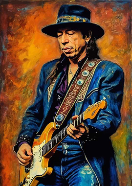 Stevie Ray Vaughan Guitar Painting