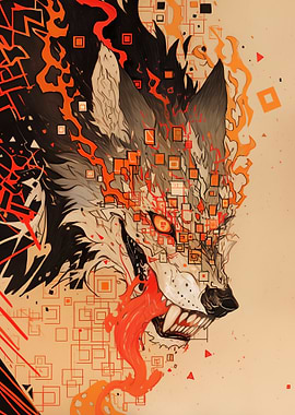 Crazy Wolf Digital Art