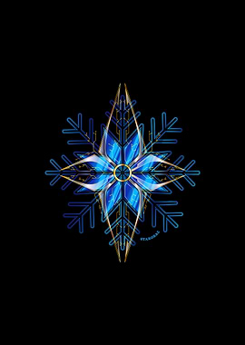 Blue and Gold Snowflake