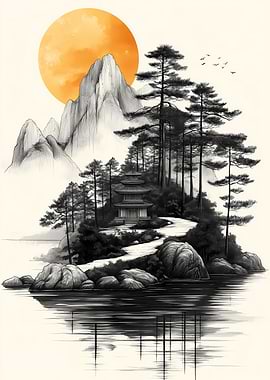 Japanese Mountain Landscape