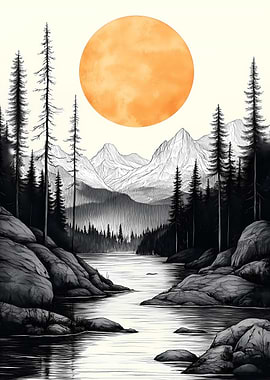 Mountain Lake Sunset