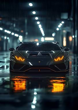 Lamborghini in the Rain - HURACÁN STO
