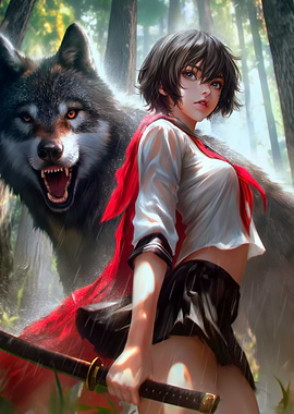 Wolf Samurai Girl