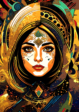Golden Woman Portrait