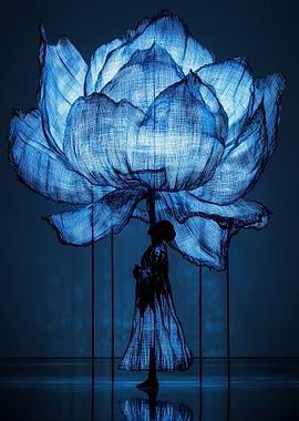 Blue Flower Installation Art