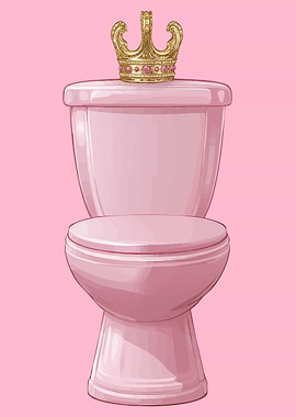 Pink Toilet with Crown