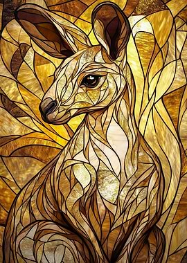 Stained Glass Kangaroo