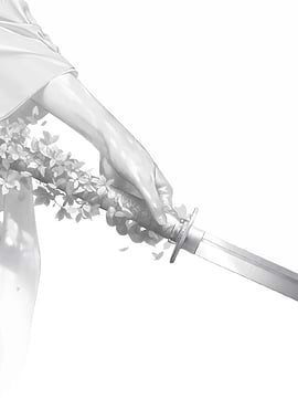 Samurai Sword with Flowers