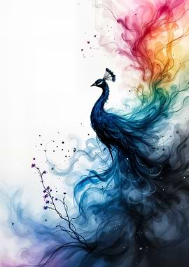 Peacock in Smoke