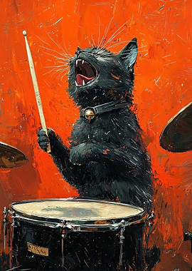 Black Cat Drummer