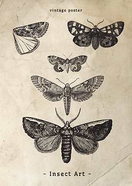 Vintage Insect Art Poster