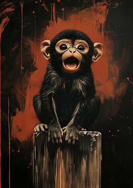 Surprised Monkey Portrait