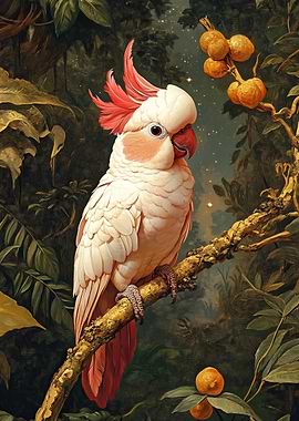 Pink Cockatoo in Tropical Setting