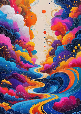 Abstract Colorful River