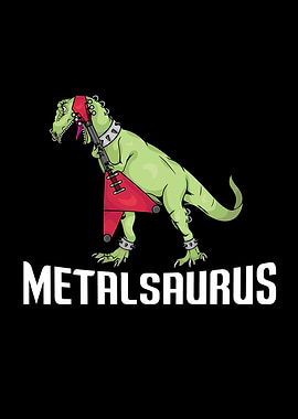 Heavy Metal Lover Kids Dinosaur Guitar Music Metalhead