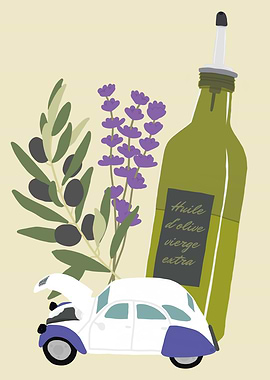 Olive Oil, Lavender, and Car France